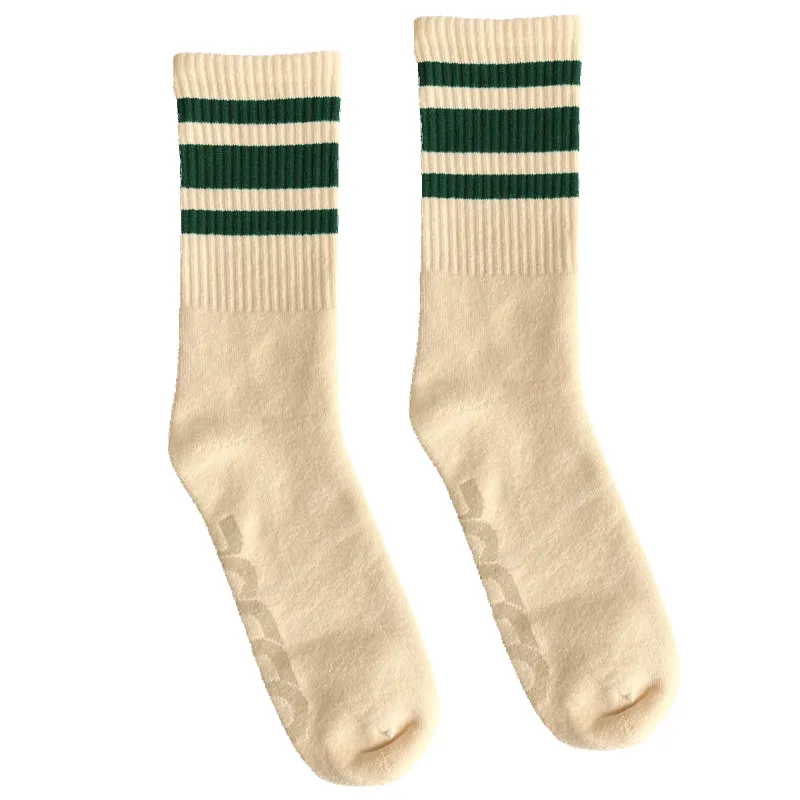 SOCCO Naturals | Dark Green Striped: Natural / Crew / L/XL made by Richter Goods