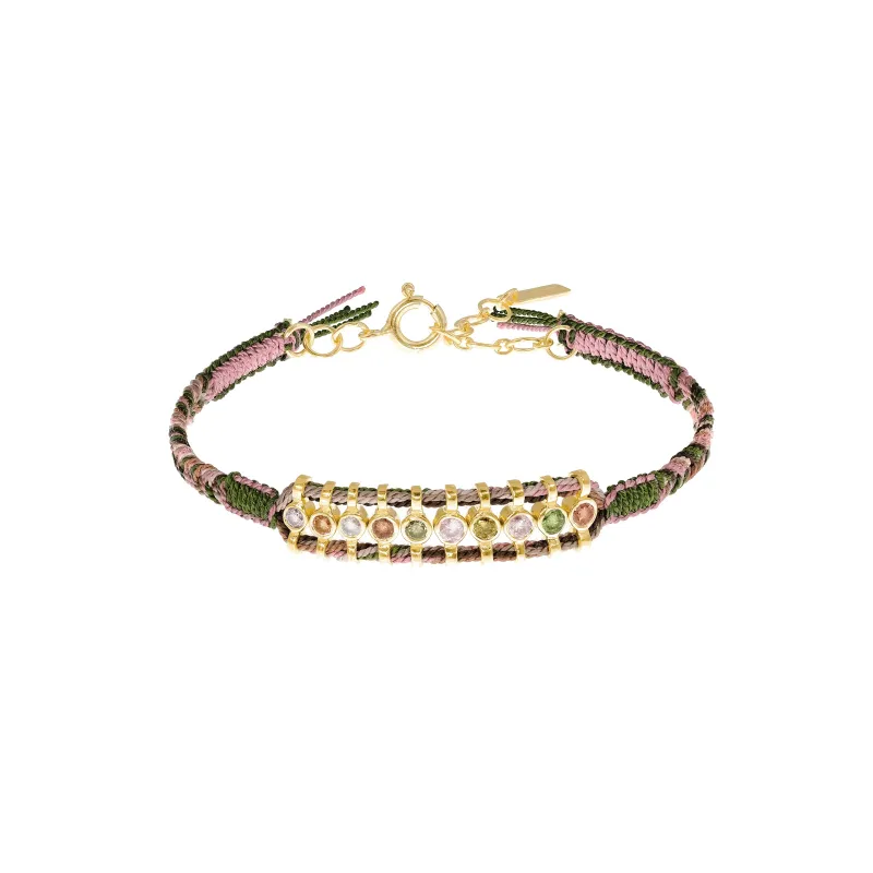 N° 965 BRACELET | GOLD KAKI PINK made by Marie Laure Chamorel