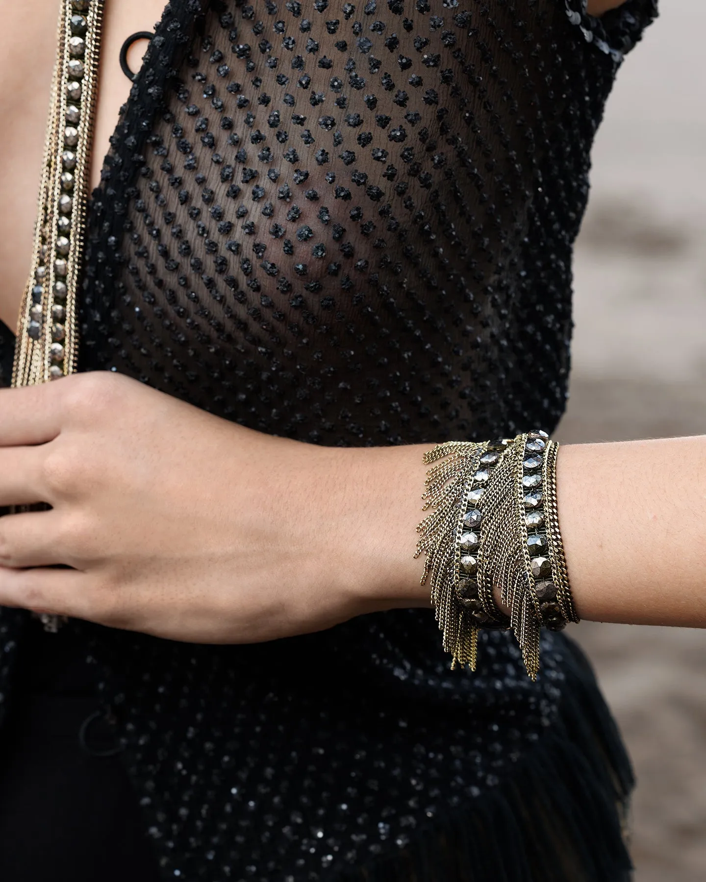 1M014 DOUBLE WRAP BRACELET | KAKI sold by Marie Laure Chamorel product image thumbnail 3
