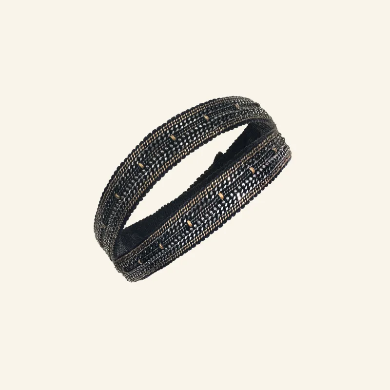 1L015 DOUBLE WRAP BRACELET | BLACK made by Marie Laure Chamorel