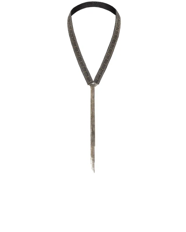1L011 LONG NECKLACE | BLACK RUTHENIUM made by Marie Laure Chamorel