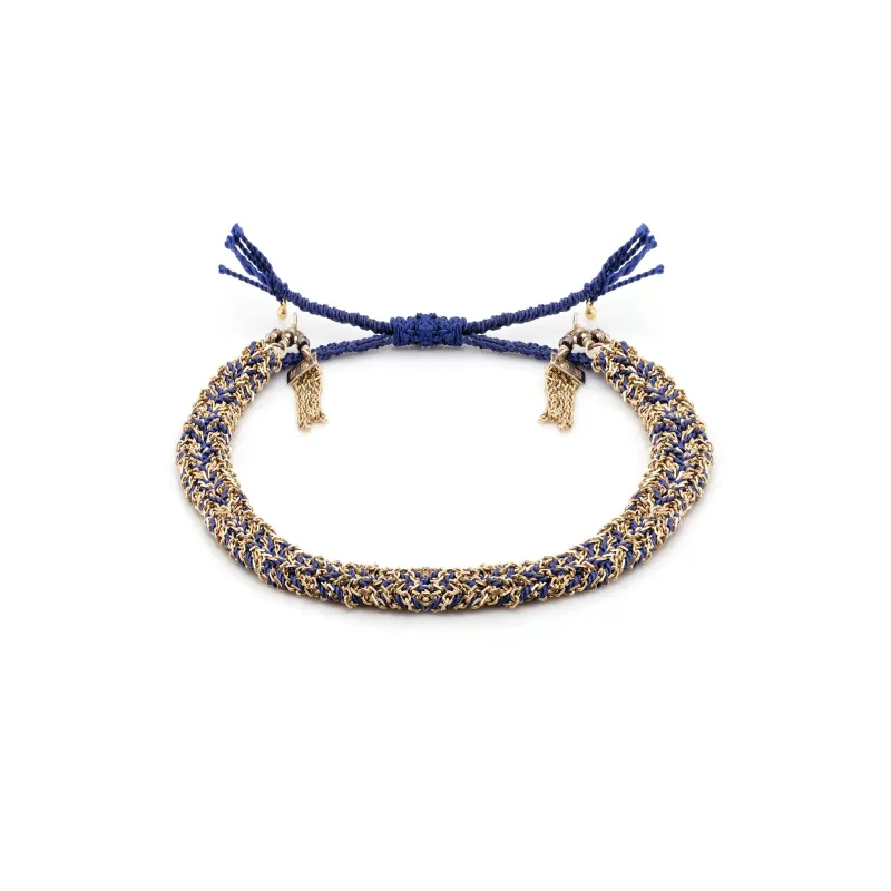 N° 183 BRAIDED BRACELET | GOLD NAVY made by Marie Laure Chamorel