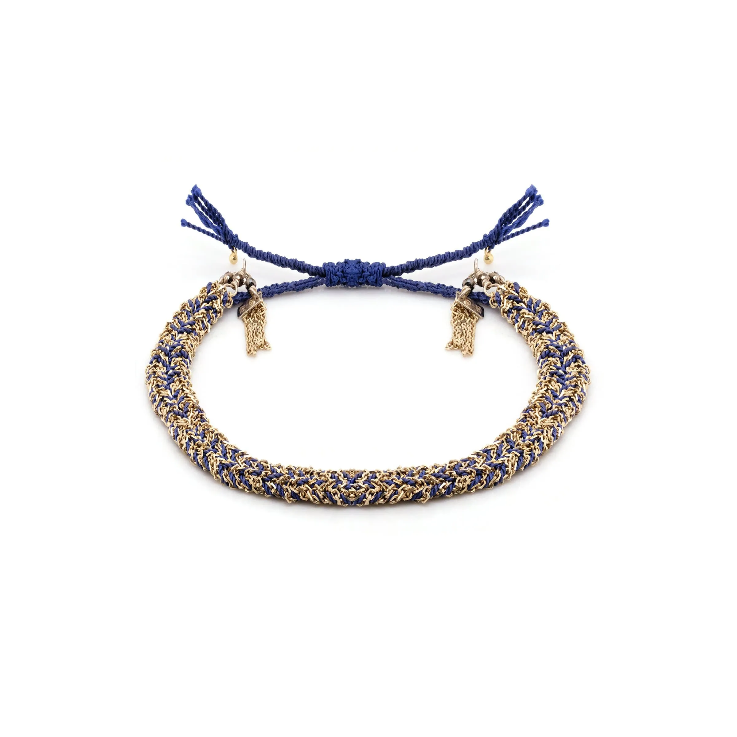 N° 183 BRAIDED BRACELET | GOLD NAVY sold by Marie Laure Chamorel