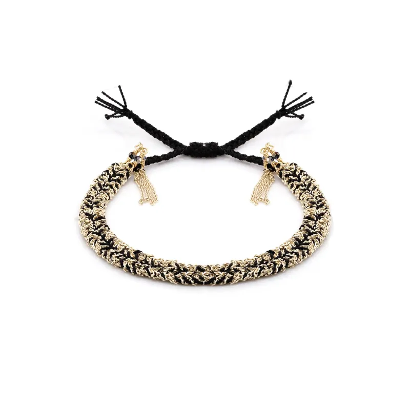 N° 183 BRAIDED BRACELET | GOLD BLACK made by Marie Laure Chamorel