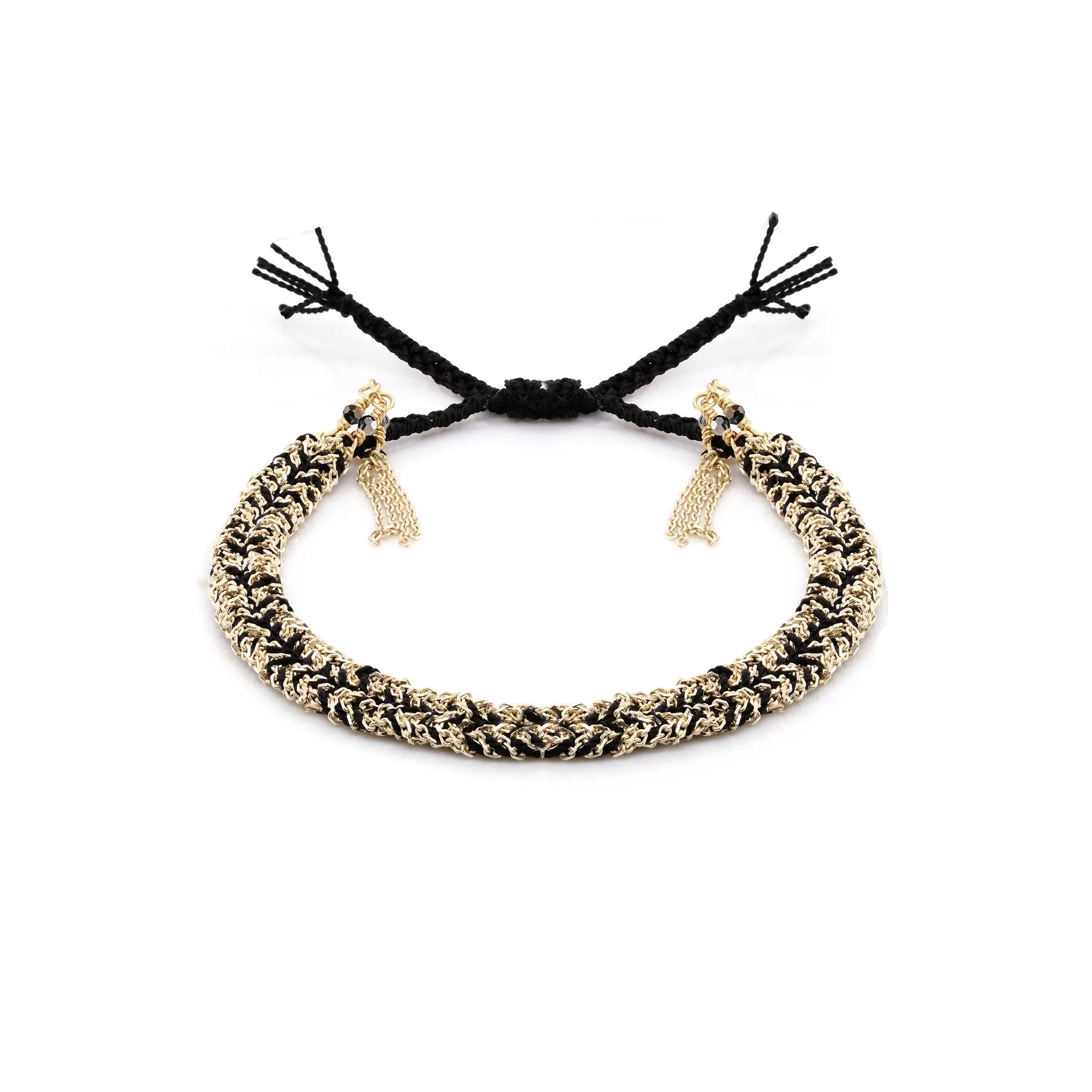 N° 183 BRAIDED BRACELET | GOLD BLACK sold by Marie Laure Chamorel