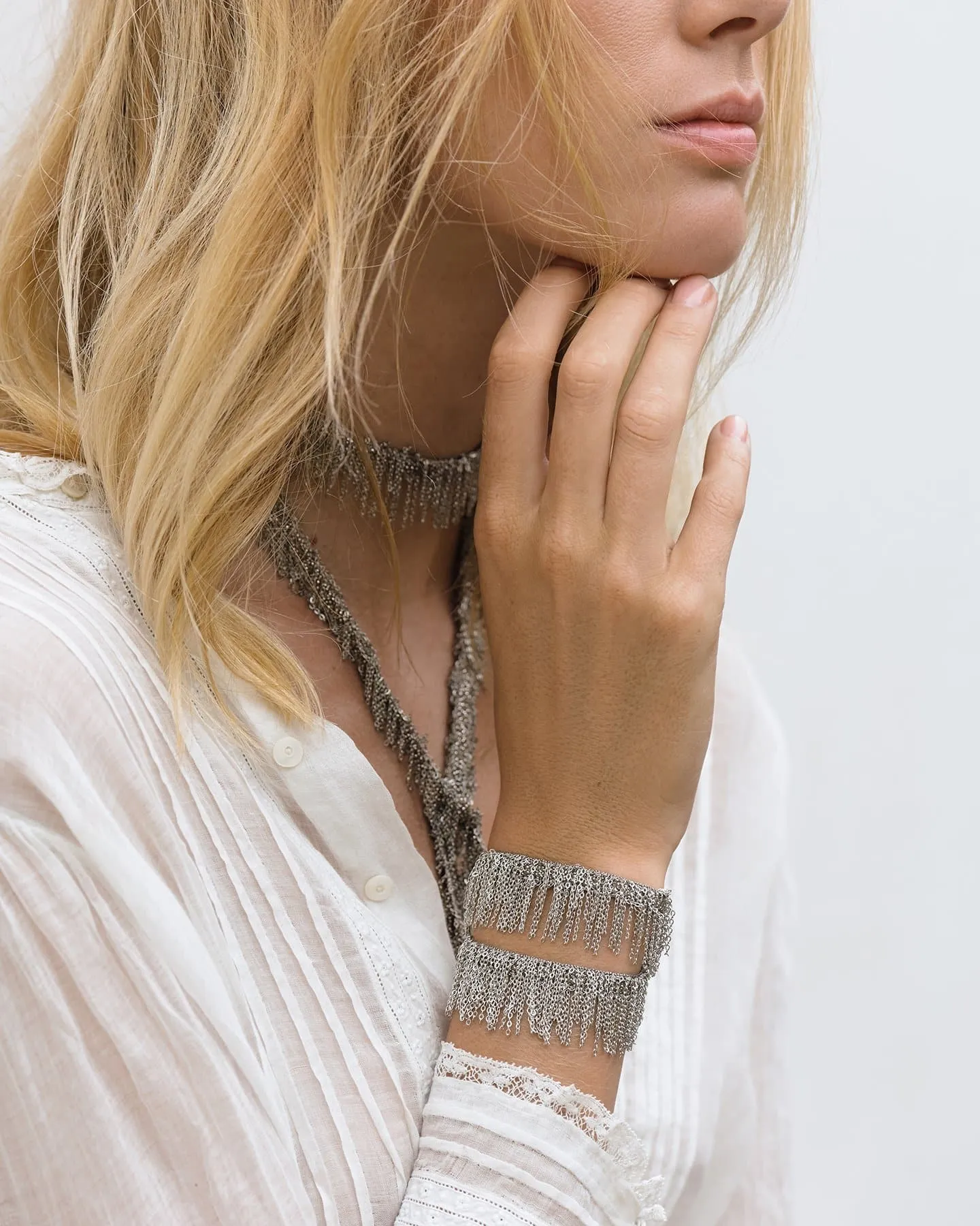 1C001 DOUBLE WRAP BRACELET | WHITE BRONZE sold by Marie Laure Chamorel product image thumbnail 2