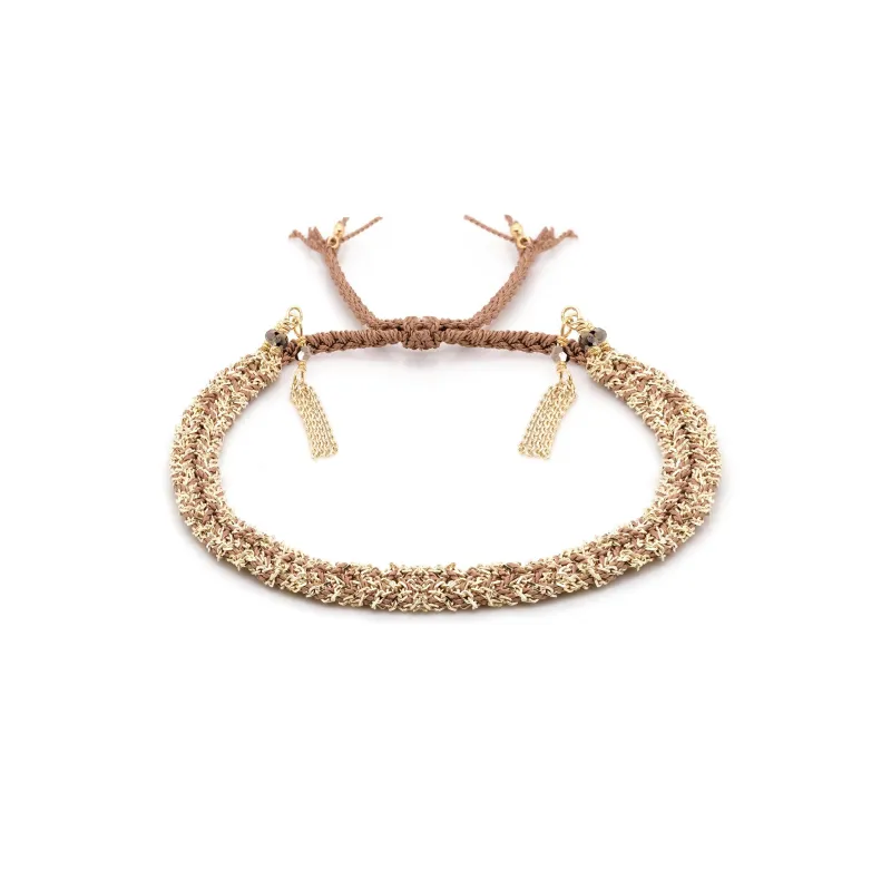 N° 183 BRAIDED BRACELET | GOLD BEIGE made by Marie Laure Chamorel
