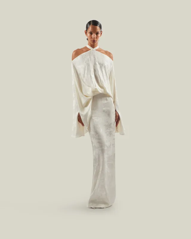 Cyclades Toile Dress in Latte made by Taller Marmo