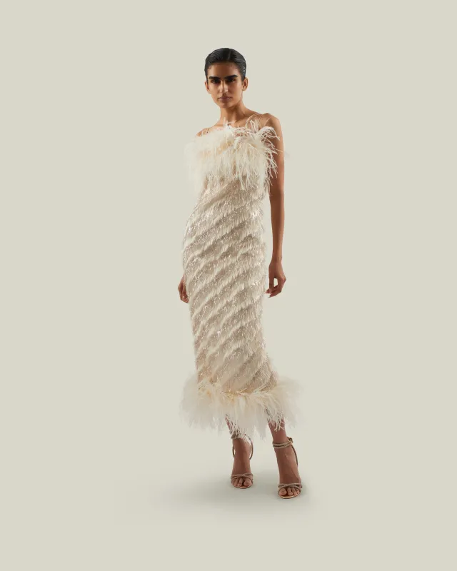 Sunset Boulevard Dress in White made by Taller Marmo