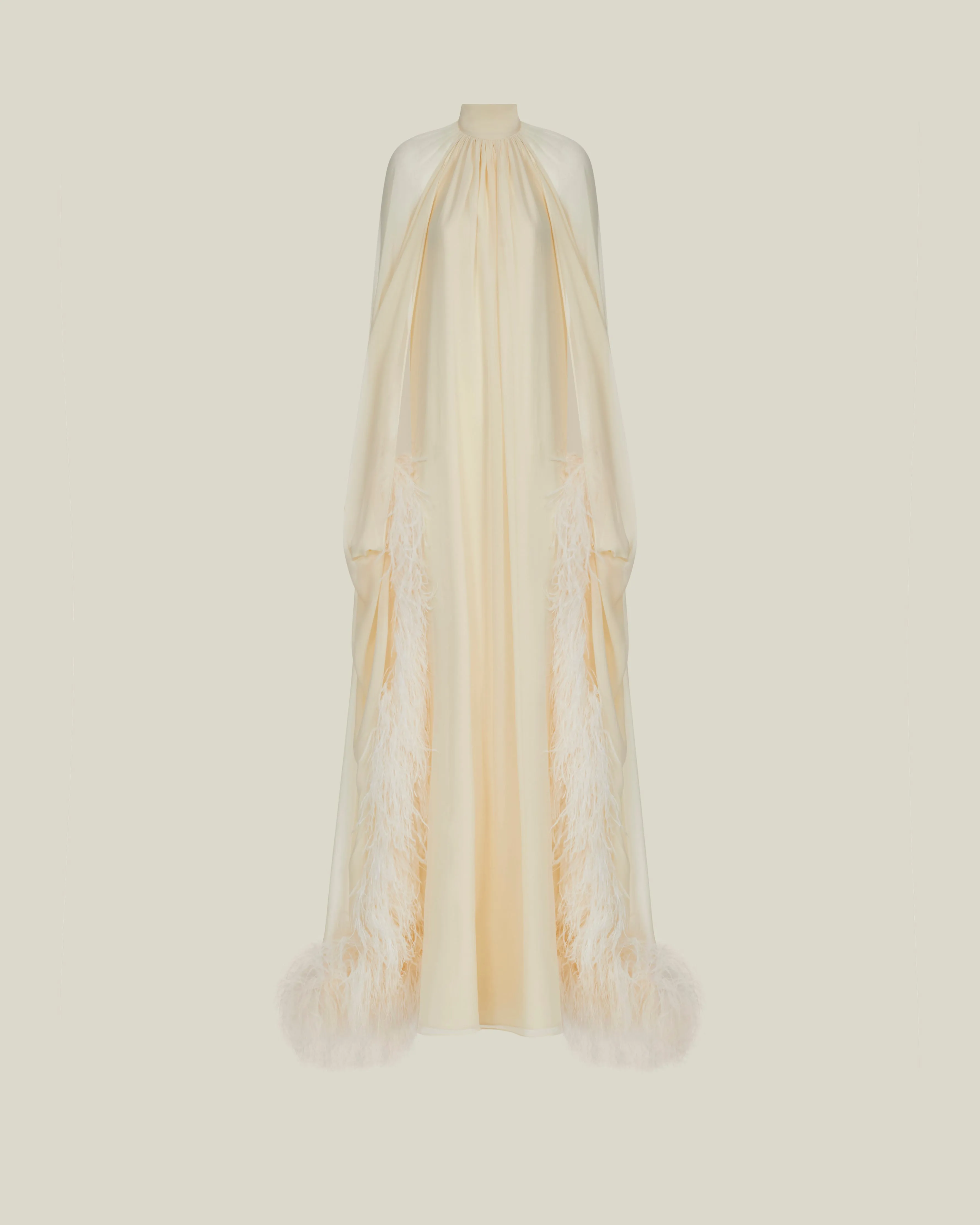 Feathered Eterea Gown in Ivory sold by Taller Marmo product image thumbnail 3