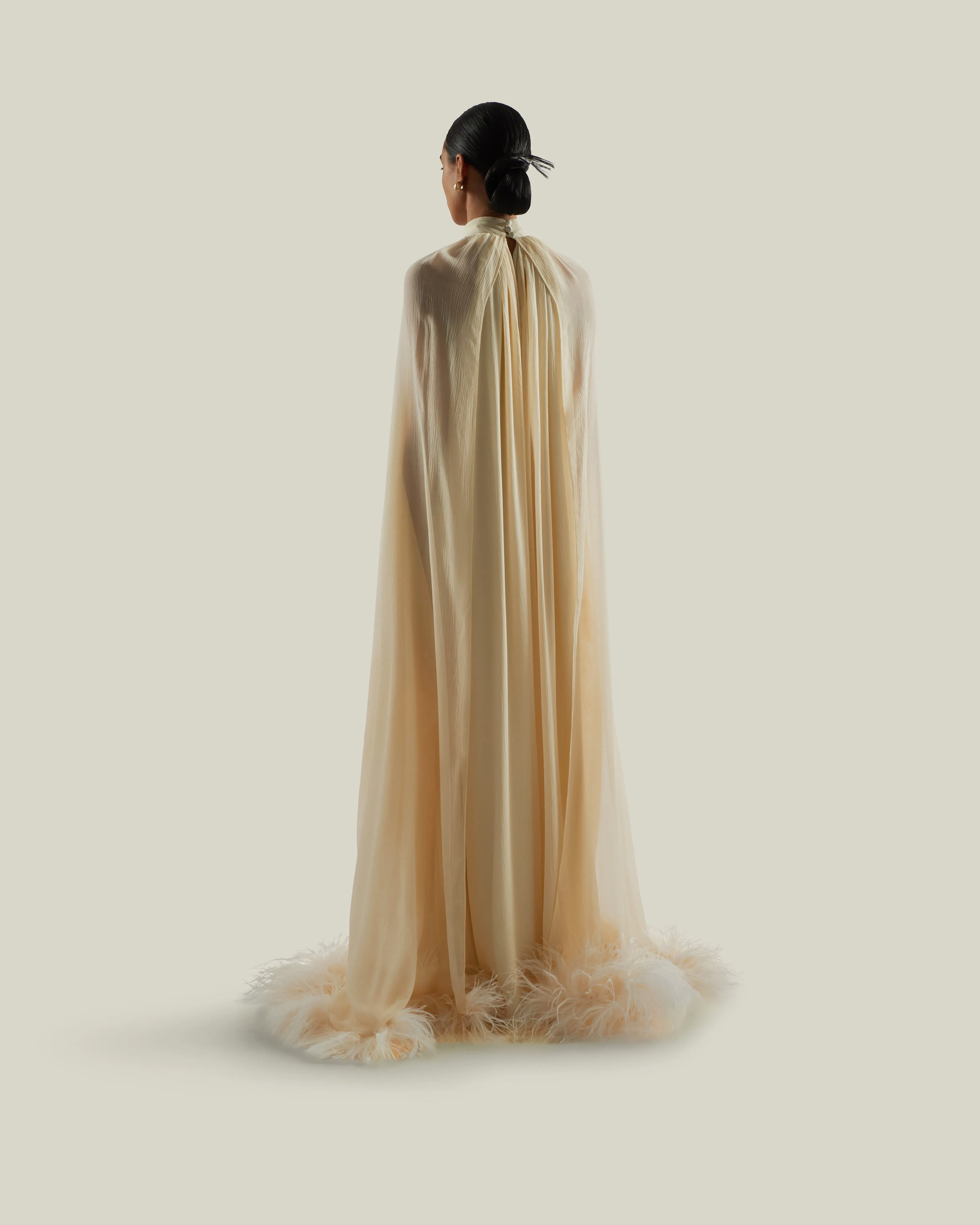 Feathered Eterea Gown in Ivory sold by Taller Marmo product image thumbnail 2