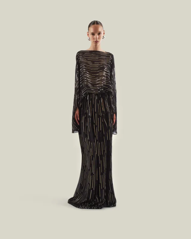Tribeca Dress in Black & Gold made by Taller Marmo