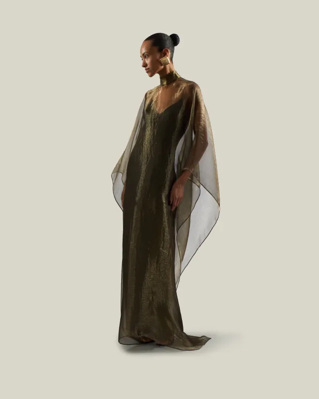 Sphinx Kaftan in Antique Gold made by Taller Marmo