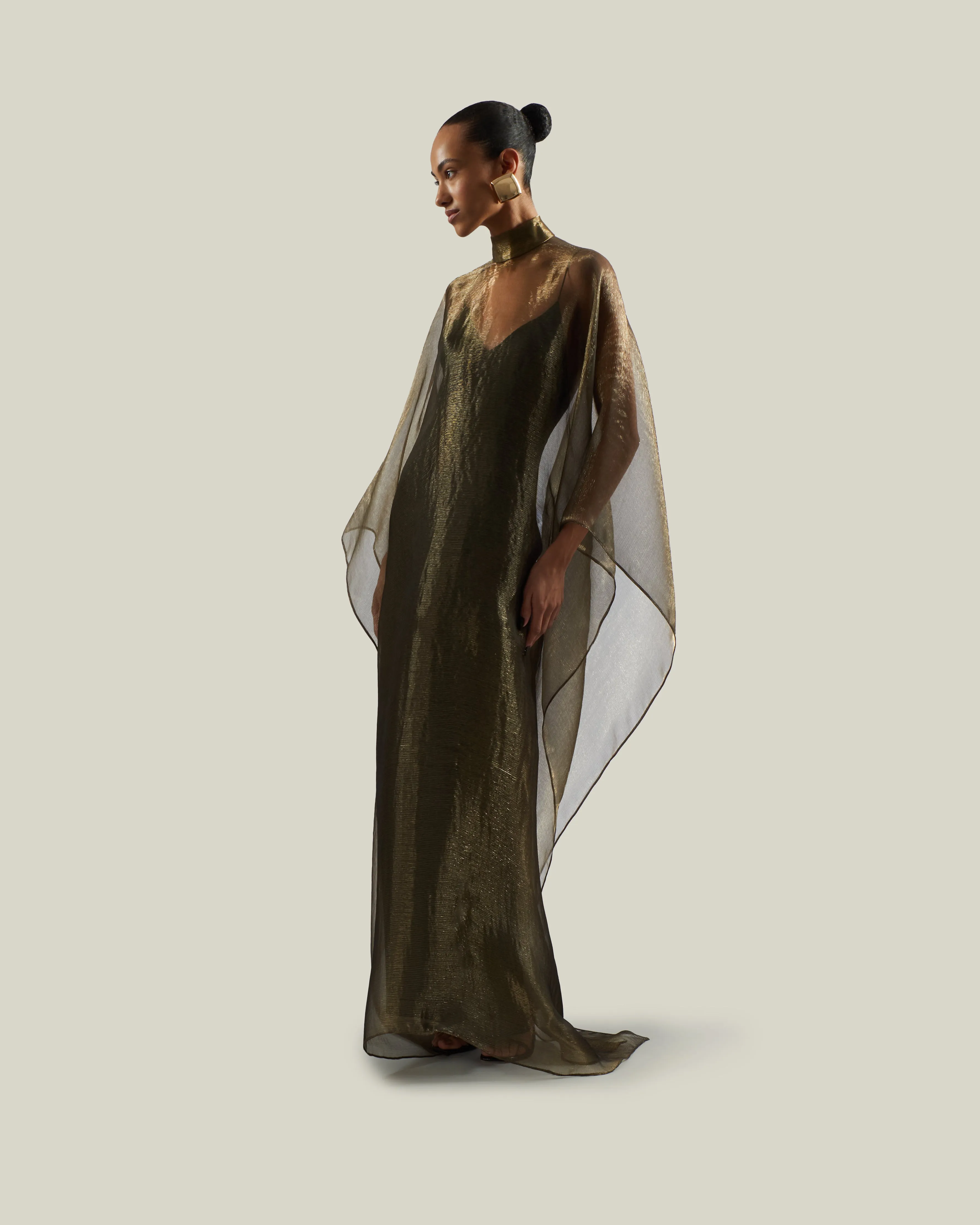Sphinx Kaftan in Antique Gold sold by Taller Marmo