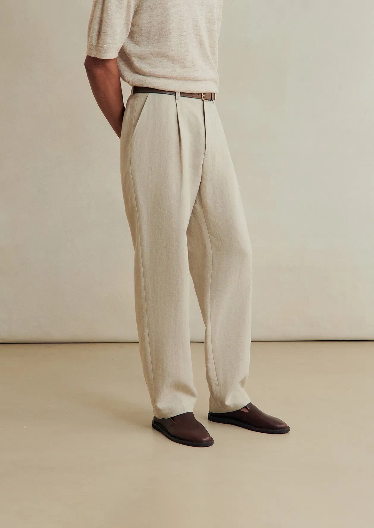 One Pleat Trousers sold by De Bonne Facture product image thumbnail 3