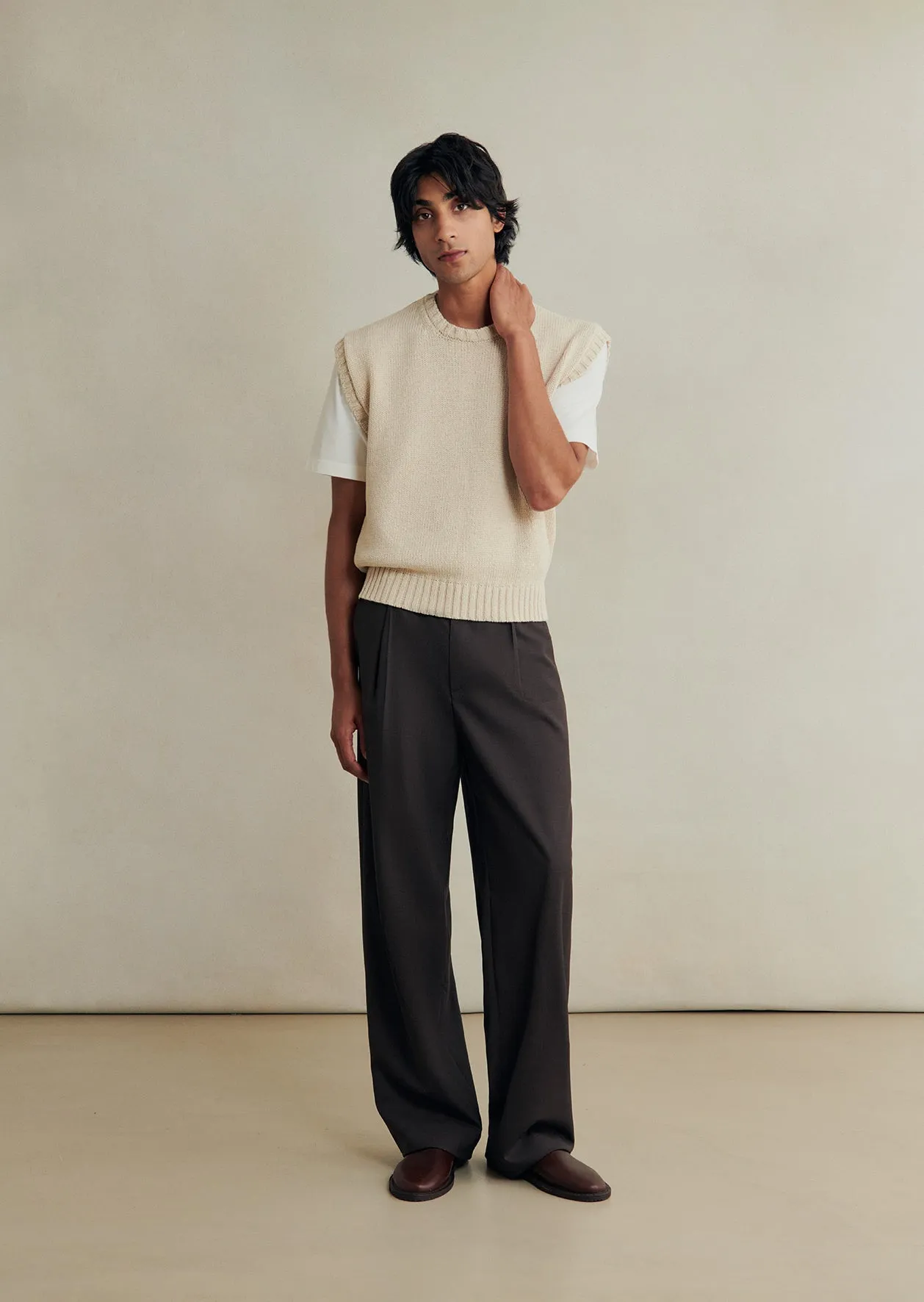 Round Collar Vest sold by De Bonne Facture