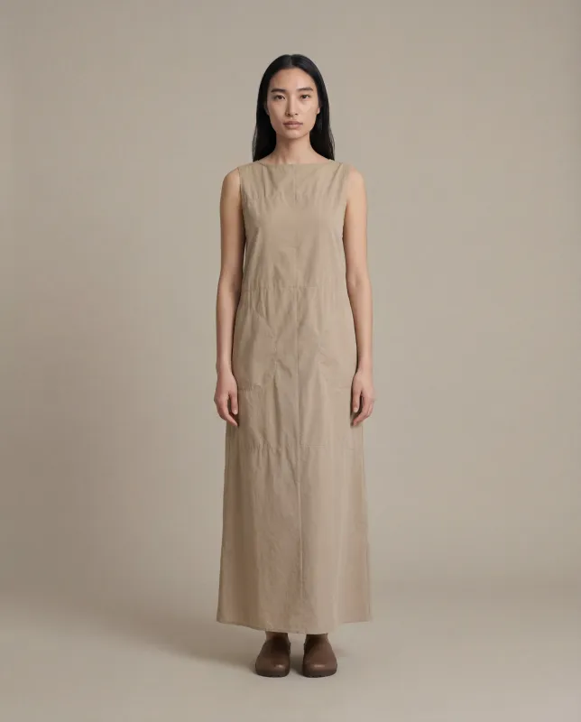 Panel Dress [W] - Dark Khaki made by Satta