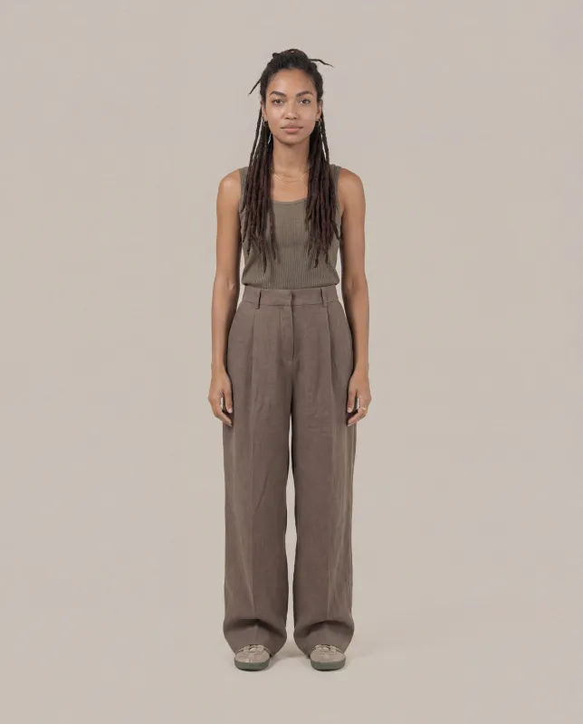 Wide Leg Tailored Trouser [W] - Charcoal made by Satta