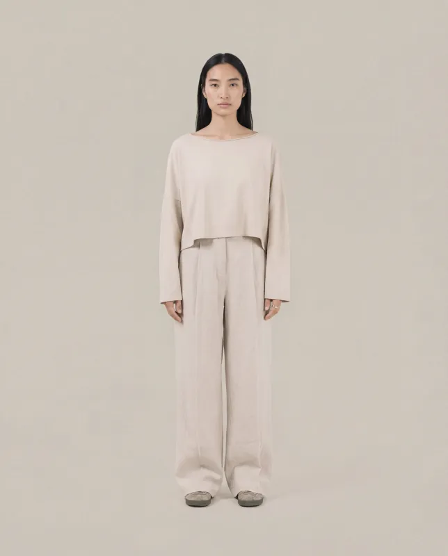 Wide Leg Tailored Trouser [W] - Raw Ecru made by Satta