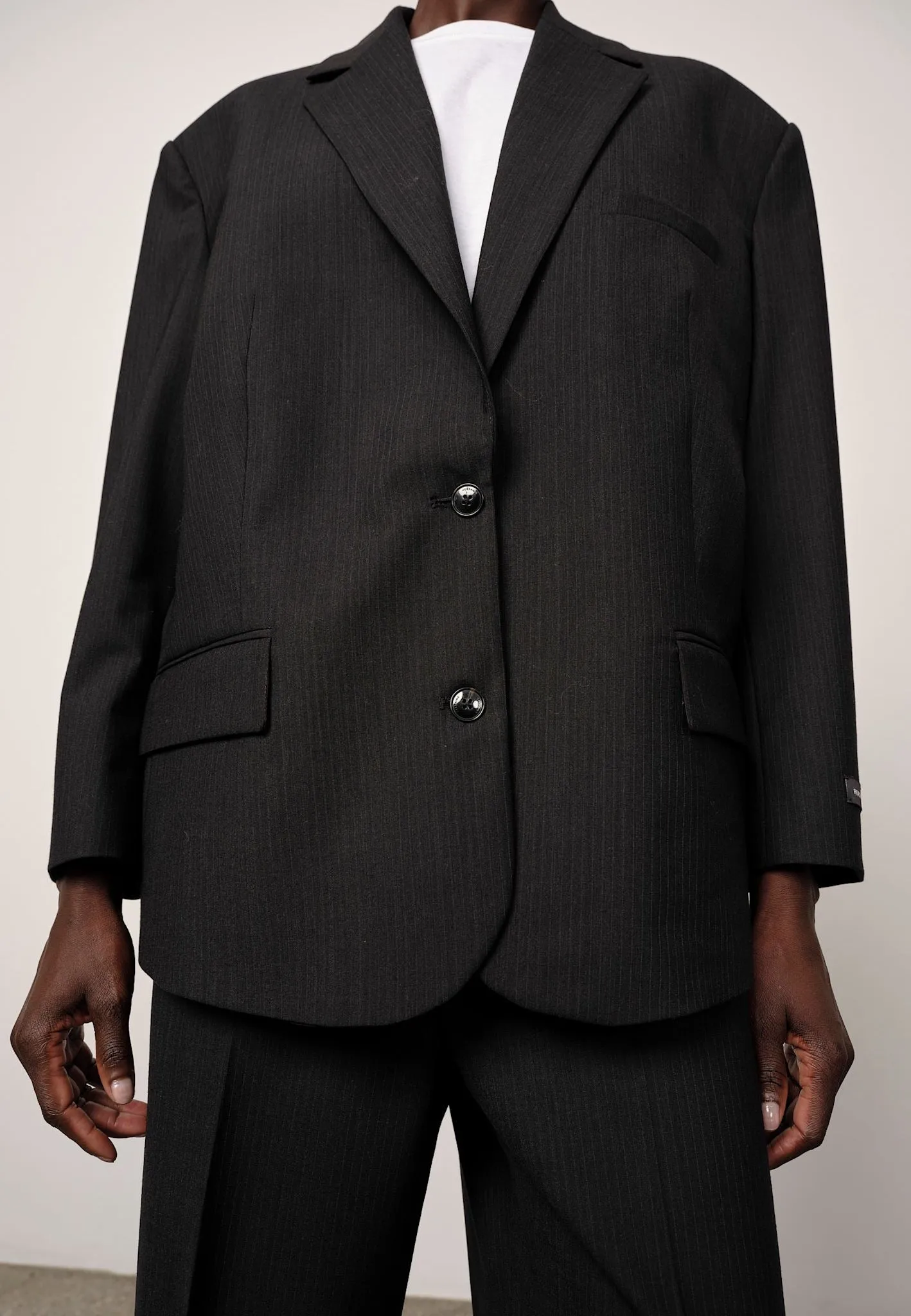 Rui Oversized Blazer - Grey Pinstripe sold by Herskind product image thumbnail 2