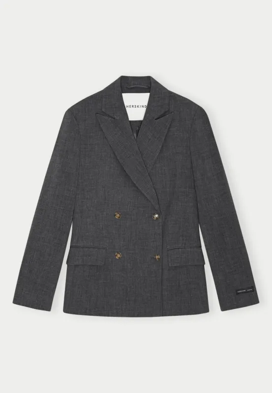 Laila Fittet Blazer - Dark Grey made by Herskind