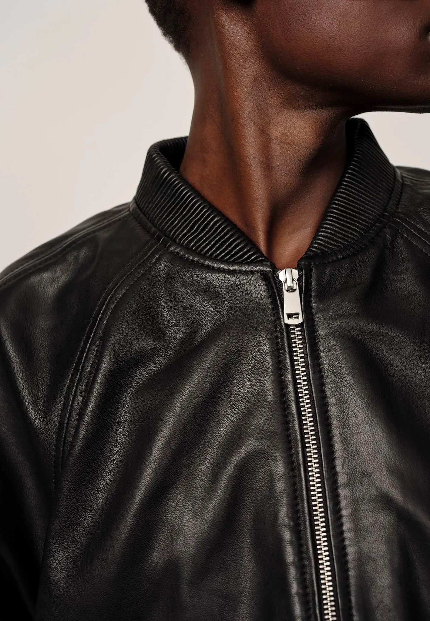 Yvette Leather Bomber Jacket - Black sold by Herskind product image thumbnail 3