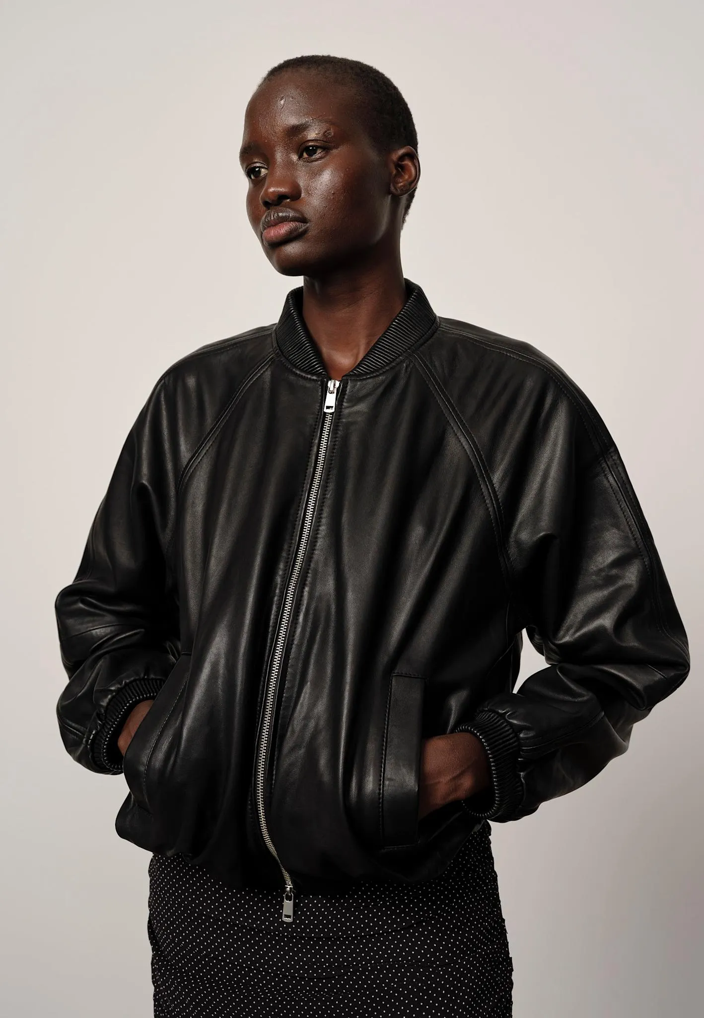 Yvette Leather Bomber Jacket - Black sold by Herskind product image thumbnail 2