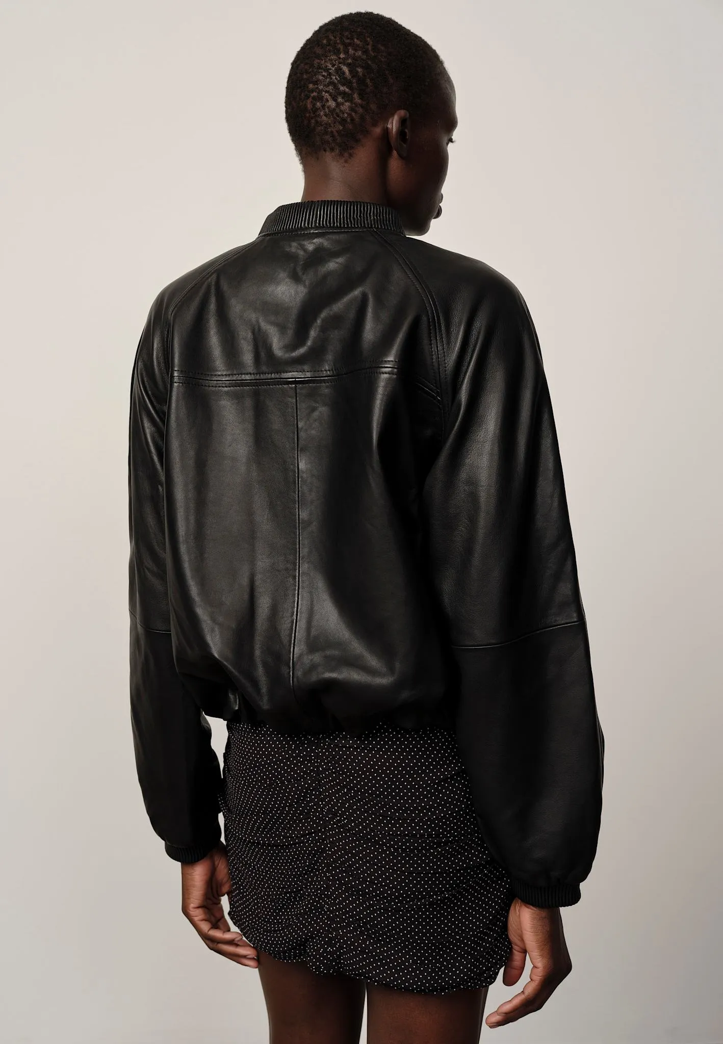 Yvette Leather Bomber Jacket - Black sold by Herskind product image thumbnail 4
