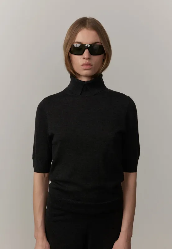 Perry Knit Blouse - Dark Grey made by Herskind