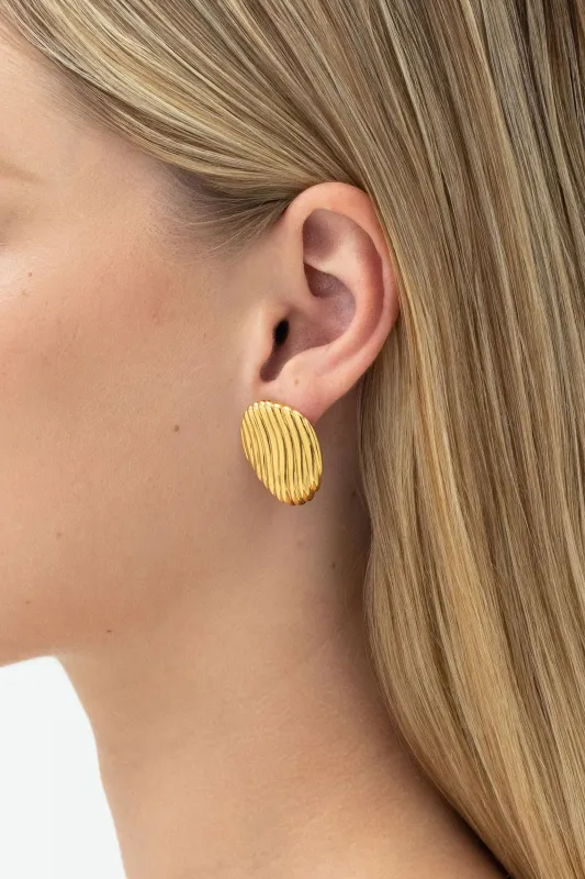 Paloma Dome Earrings - Small - Gold made by Nina Gordon