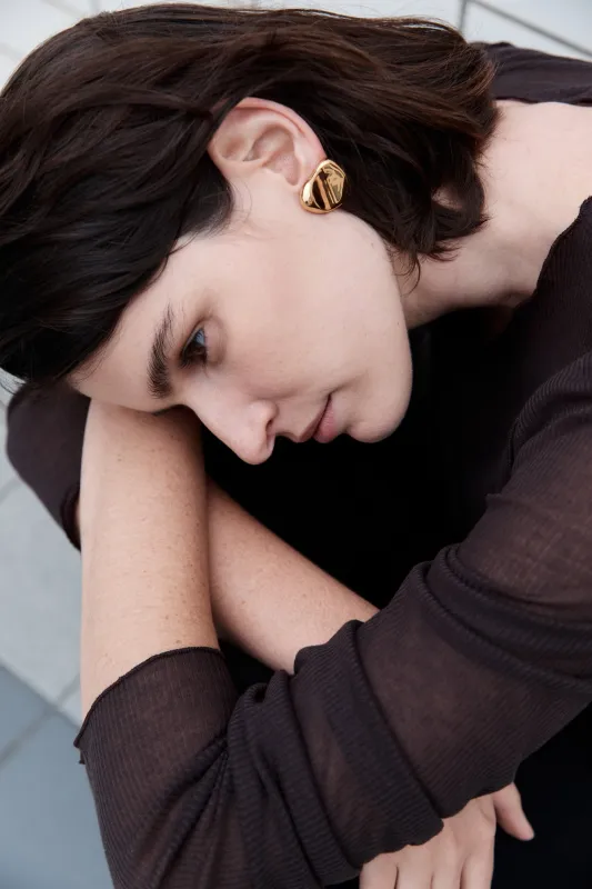 Carmen Dome Earrings - Gold made by Nina Gordon