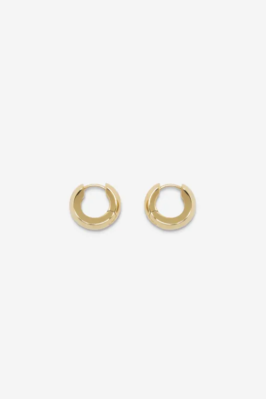 Low Beam Hoops - Small - Gold made by Nina Gordon