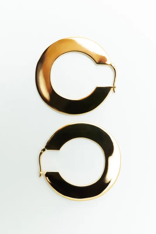 Flat Hoops - Gold made by Nina Gordon