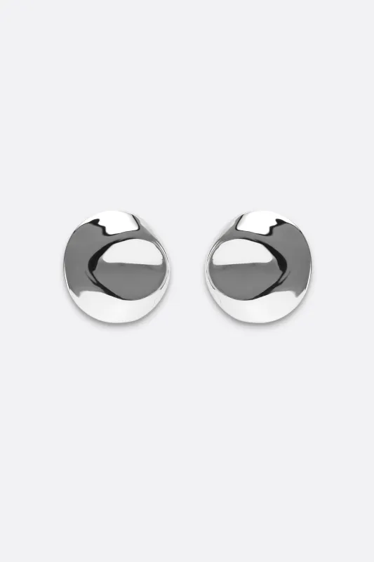 Dented Medallion Earrings - Silver made by Nina Gordon