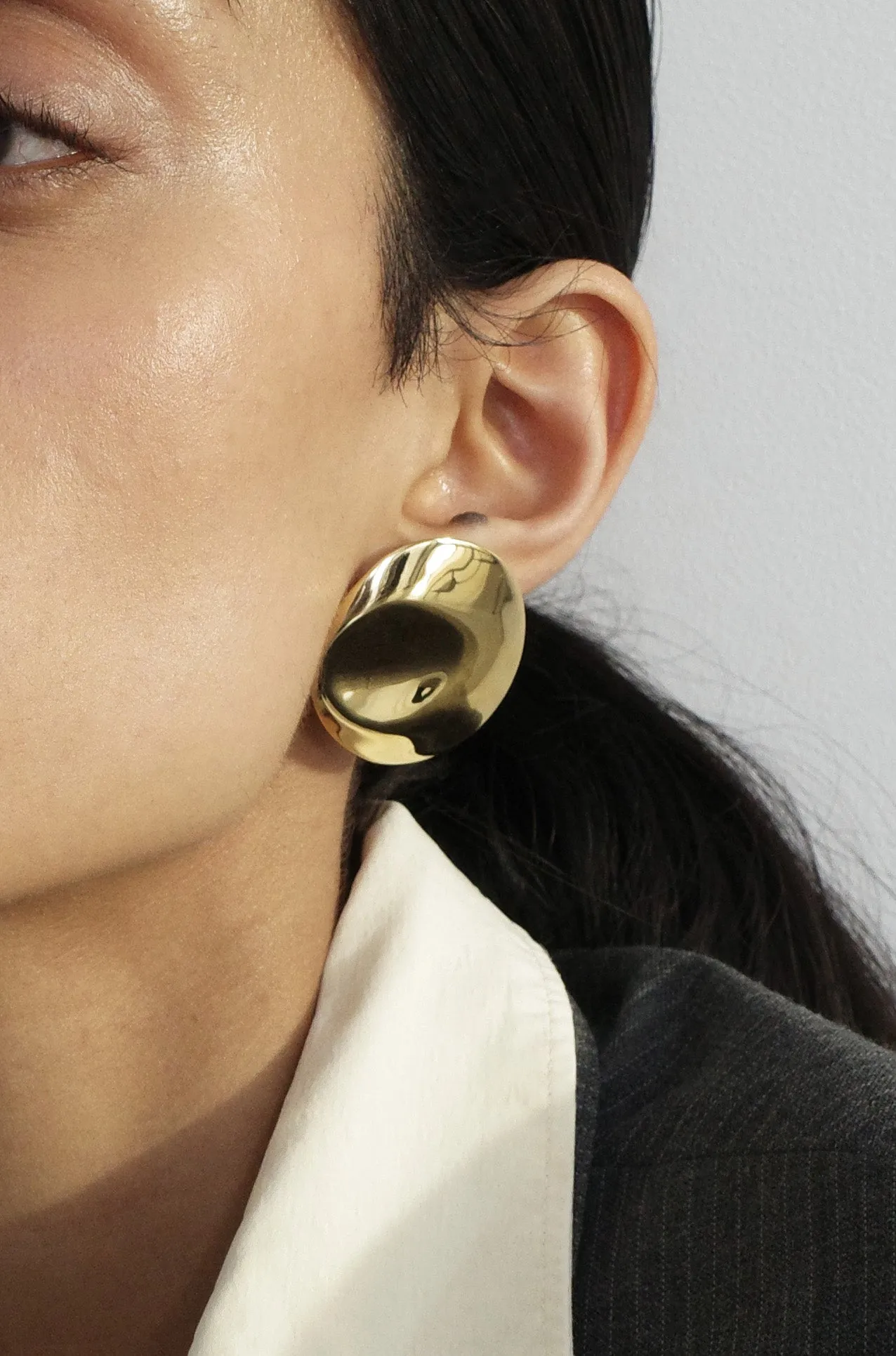 Dented Medallion Earrings - Gold sold by Nina Gordon product image thumbnail 4