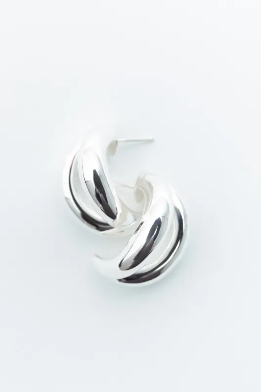 Via Earrings - Large - Silver made by Nina Gordon