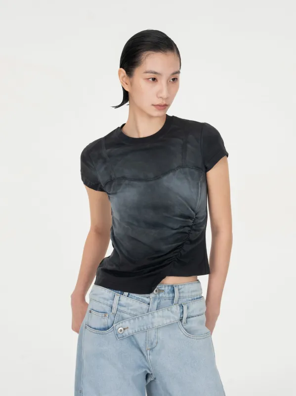 GRADIENT INDIGO T-SHIRT made by Feng Chen Wang