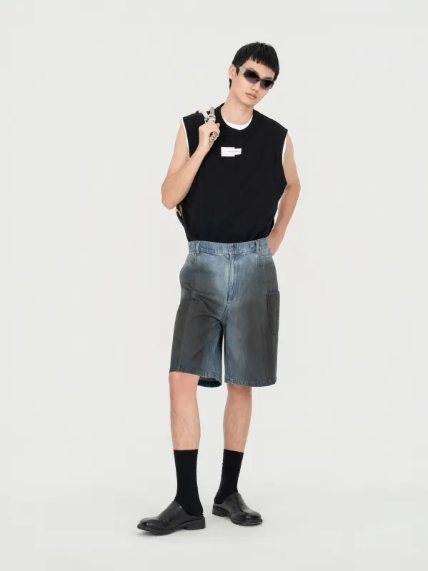 2 IN 1 BLACK LOOSE-FIT TANK TOP made by Feng Chen Wang