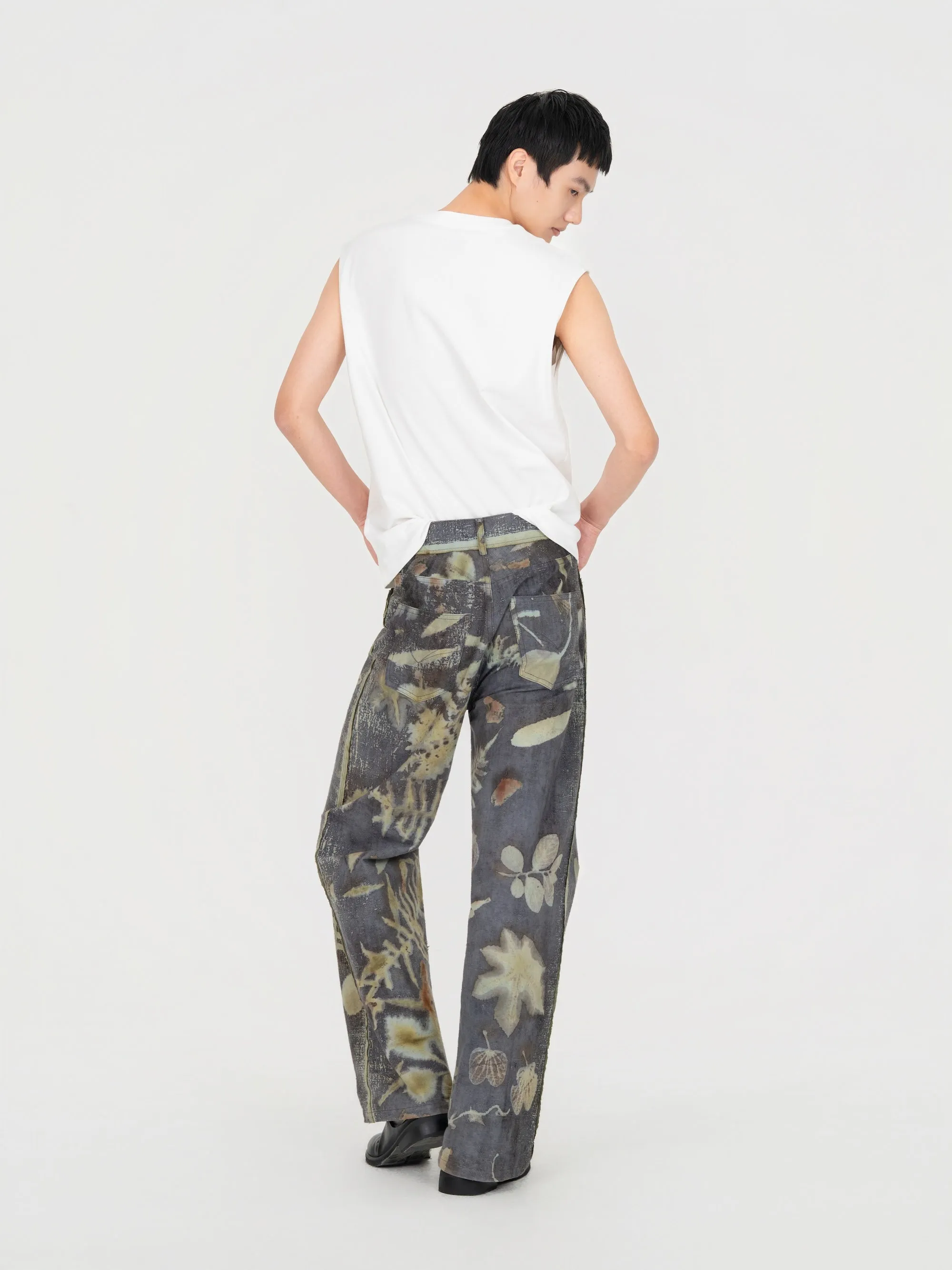PLANT DYED TROUSERS IN ANTIQUE FABRIC sold by Feng Chen Wang product image thumbnail 4
