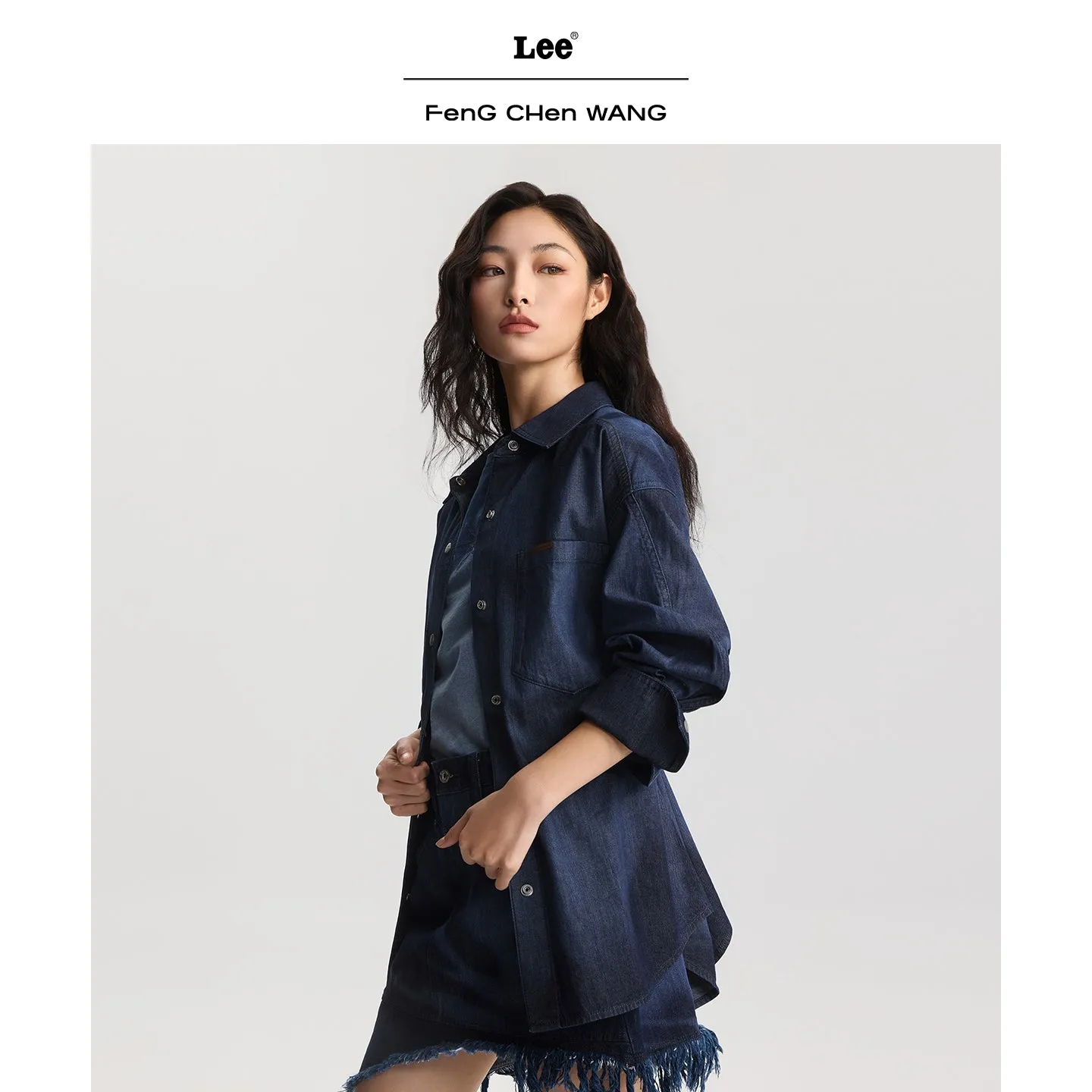 Lee x Feng Chen Wang WOMEN L/S DENIM SHIRT sold by Feng Chen Wang product image thumbnail 4