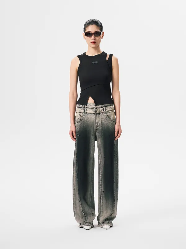 DECONSTRUCTED KNIT VEST made by Feng Chen Wang