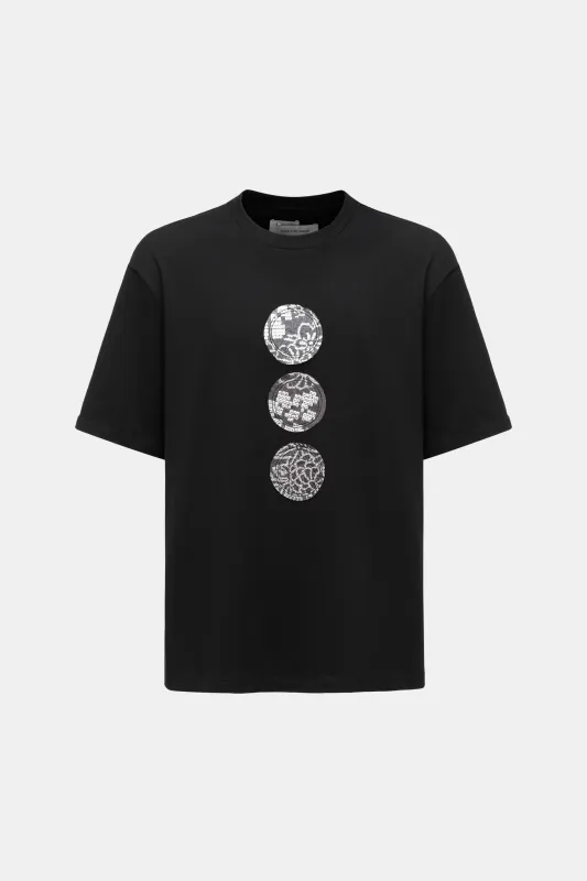 "YU ZI XIE" PATCH BLACK T-SHIRT made by Feng Chen Wang