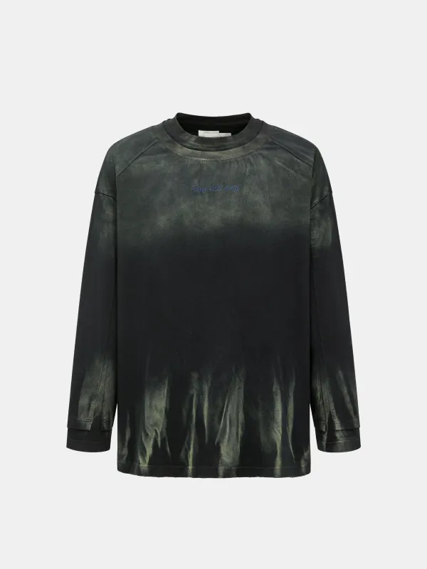 GRADIENT TIE-DYE DECONSTRUCTED LONG-SLEEVE T-SHIRT made by Feng Chen Wang