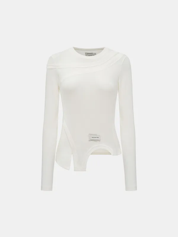 WHITE 2-IN-1 DECONSTRUCTED BASE LAYER TOP made by Feng Chen Wang