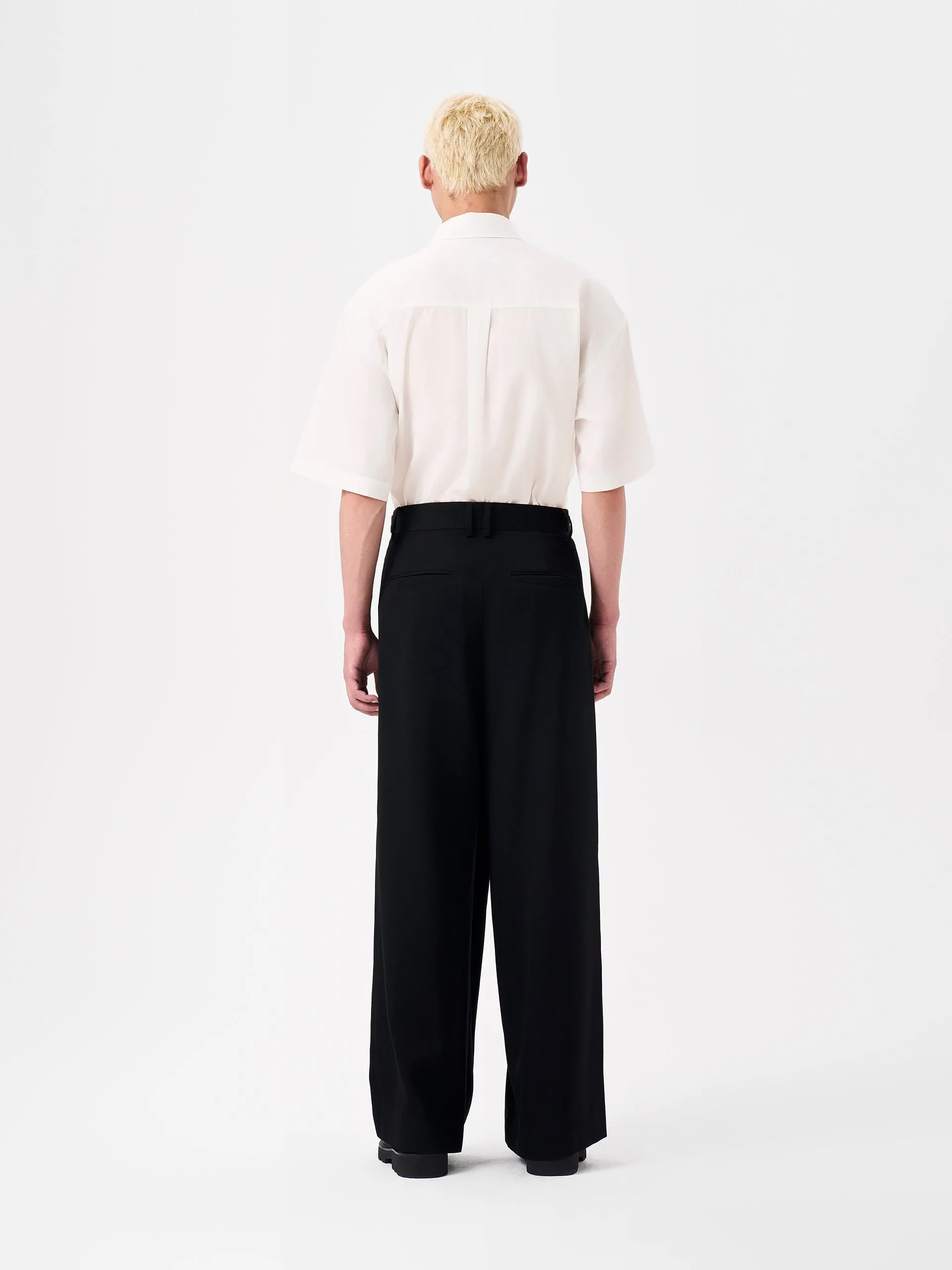 ASYMMETRIC PLACKET WOOL WIDE-LEG TROUSERS sold by Feng Chen Wang product image thumbnail 3