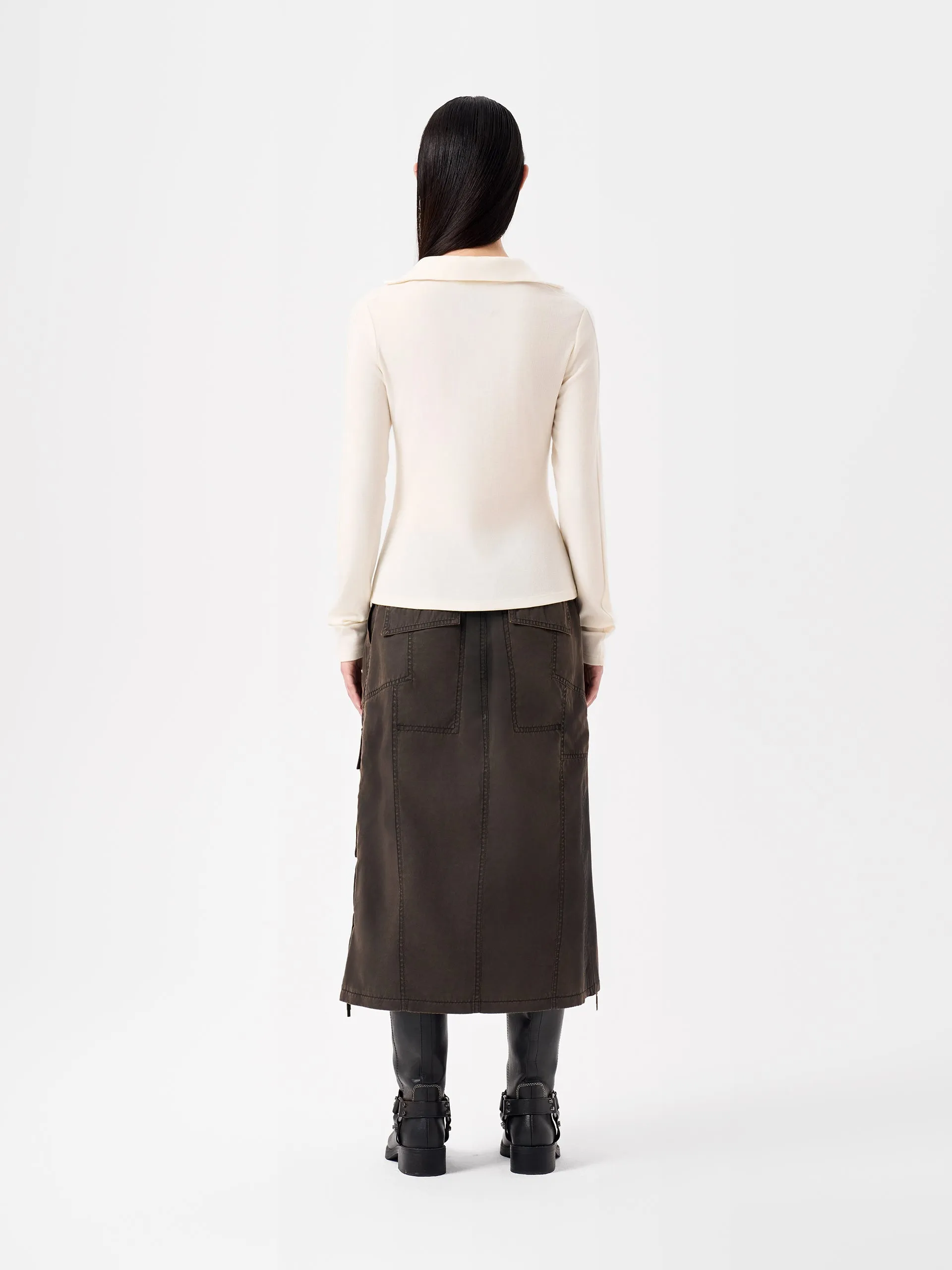 WHITE CREW NECK LONG SLEEVE BASE LAYER TOP sold by Feng Chen Wang product image thumbnail 3