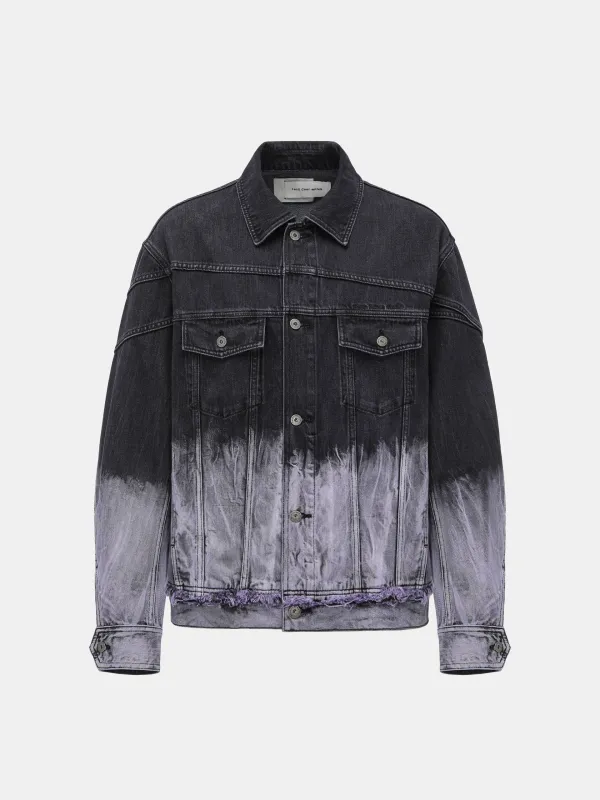 BLACK/PURPLE GRADIENT DENIM JACKET made by Feng Chen Wang