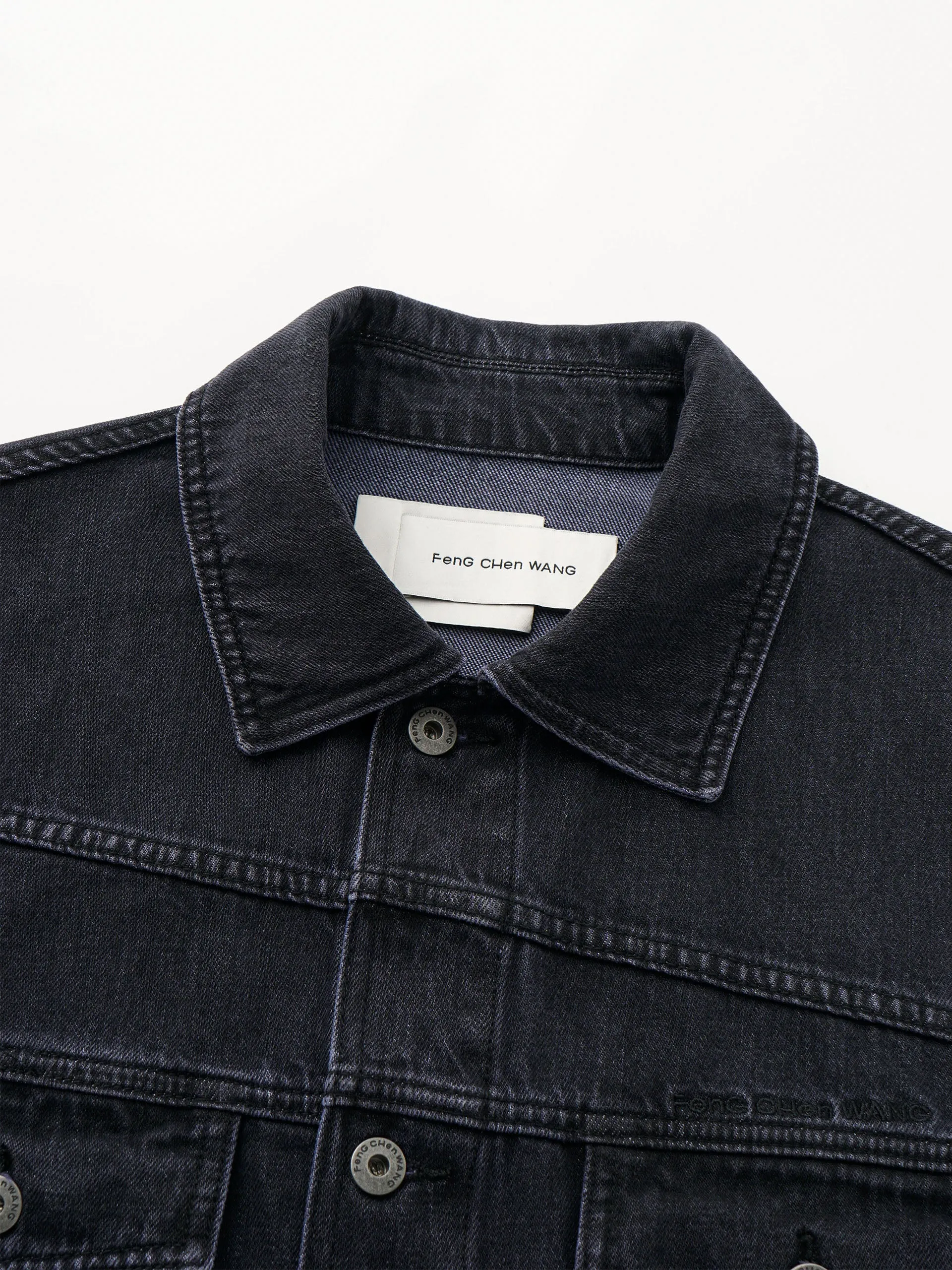 BLACK/PURPLE GRADIENT DENIM JACKET sold by Feng Chen Wang product image thumbnail 3