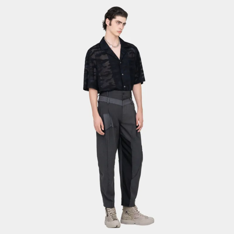 WOOL FABRIC PATCHWORK PANTS made by Feng Chen Wang