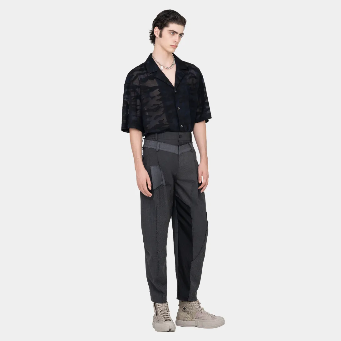 WOOL FABRIC PATCHWORK PANTS sold by Feng Chen Wang
